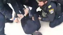 فيديو - اعتقال سيدة وشاب من المسجد الاقصى